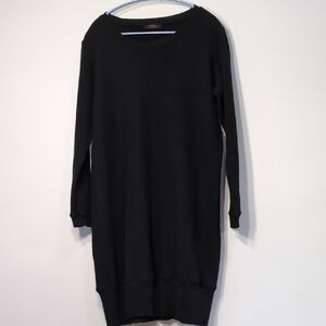 Alpha Massimo Rebecchi | 100% Wool Mini Black Sweater Dress Size 10